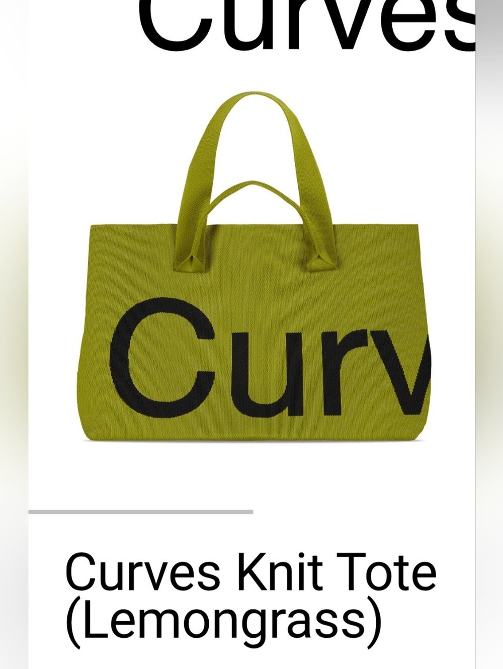 Curves Knit Tote Bag - Lemongrass